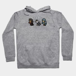 Clive, Torgal, and Jill XVI Design | FFXVI Pixel Party Members | Final Fantasy 16 | Light Colors Hoodie